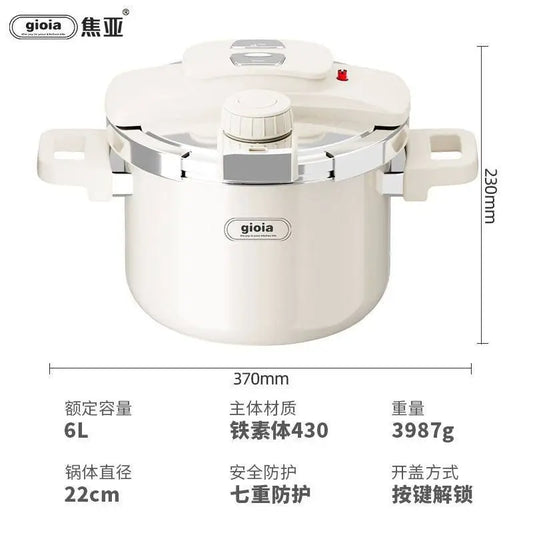 Enamel Pressure Cooker Multifunctional Explosion Proof Stainless Steel Pot