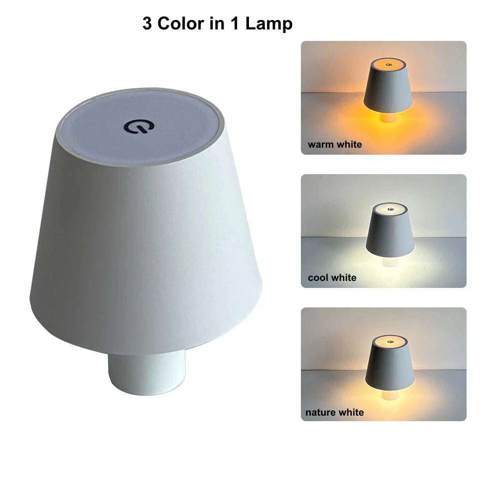 GGBE Nordic LED Table Lamp Rechargeable Touch Dimmable Desk Lamp