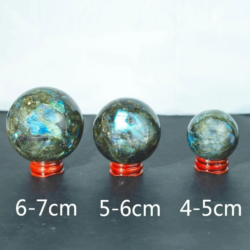 Natural Crystal Ball Moonstone Labradorite Polished Sphere