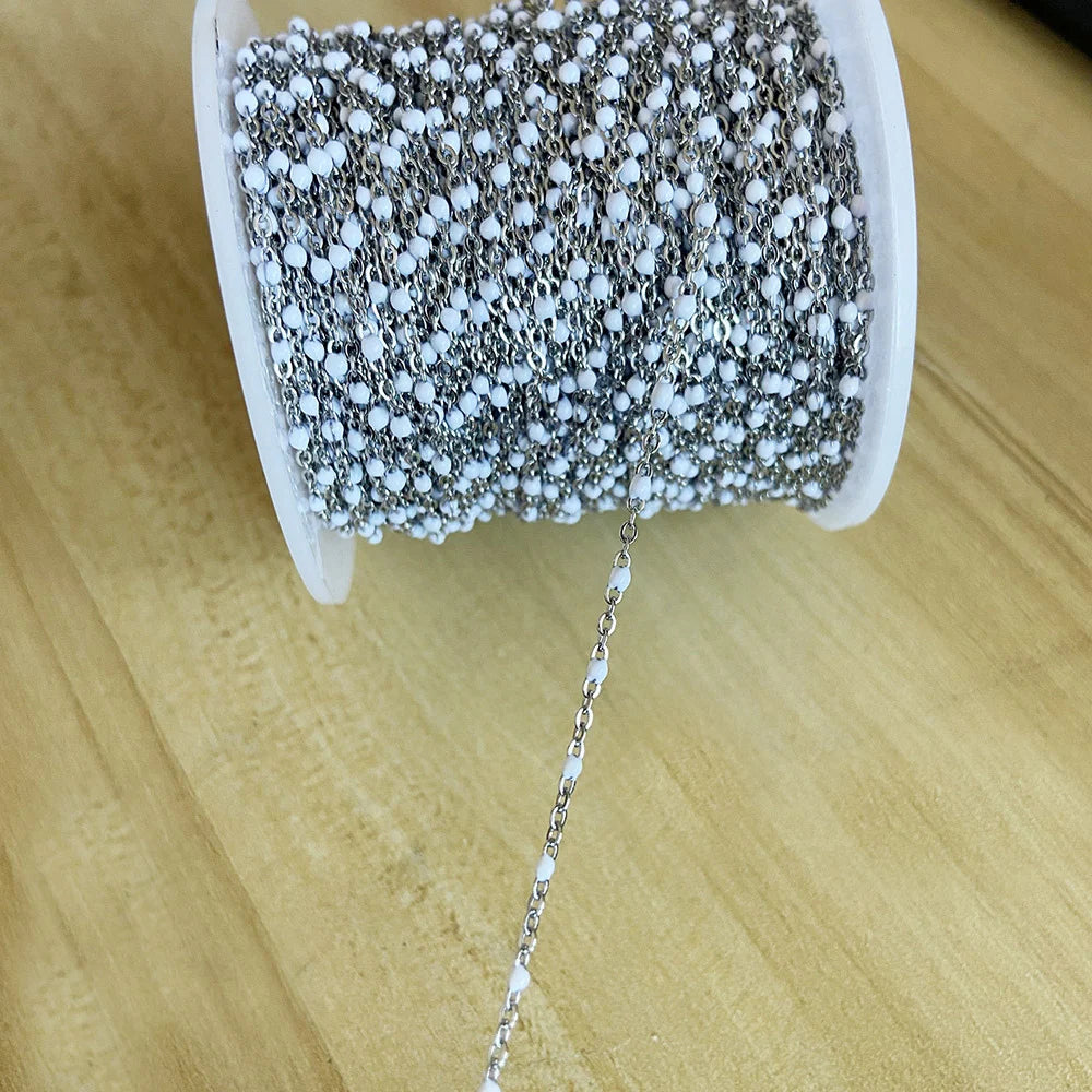 Touredbeads Stainless Steel Enamel Satellite Cable Link Chain