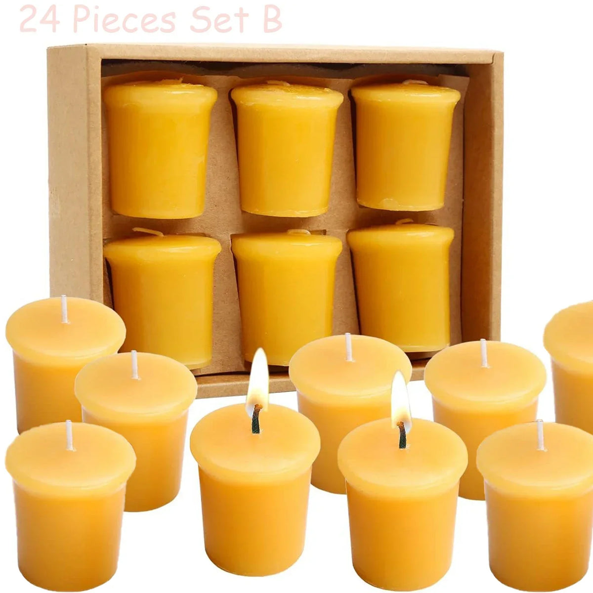 Handmade Beeswax Tealight Candles for Home Decor, Spa and Weddings