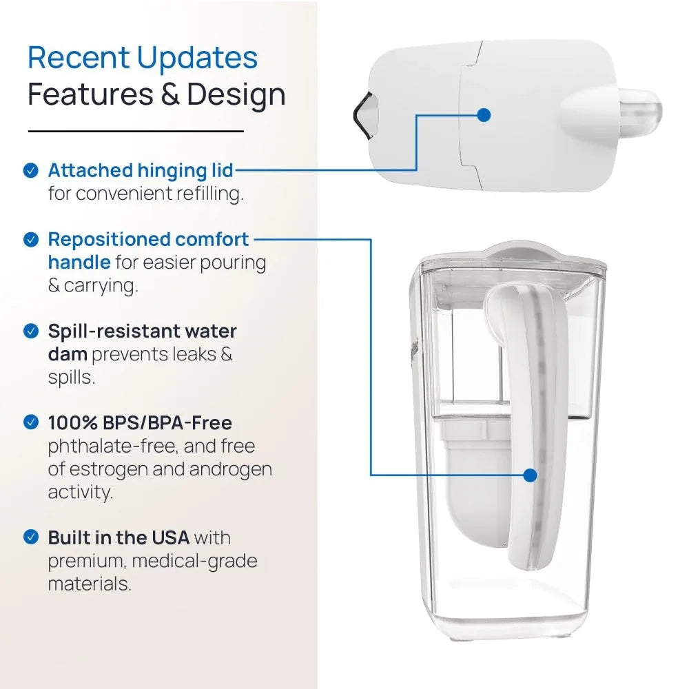 Advanced Water Filter Pitcher Removes 365 Contaminants BPA Free