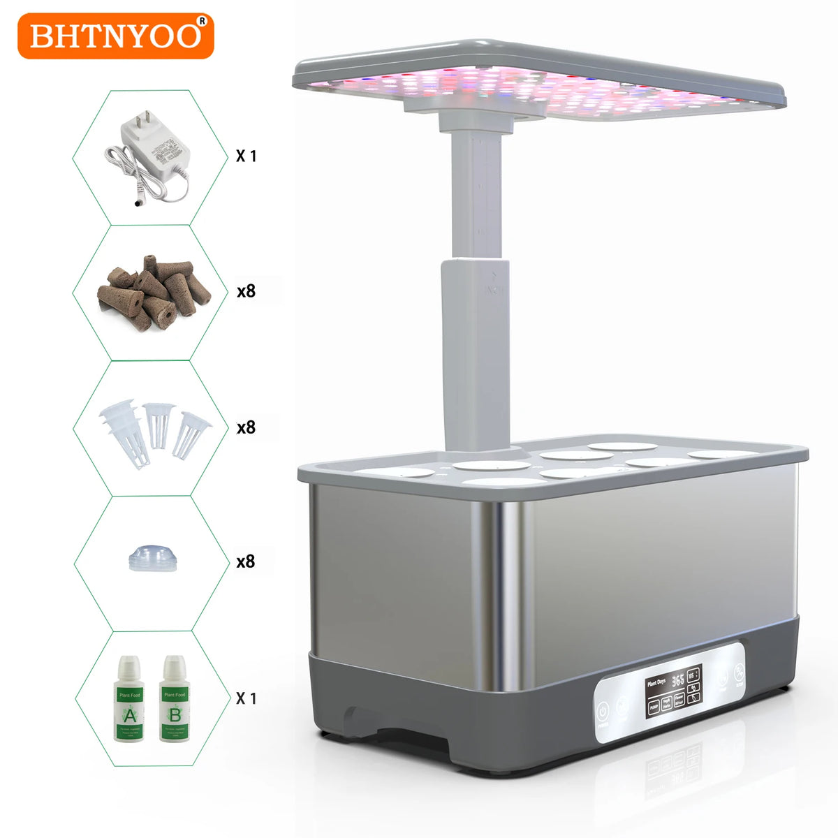 BHTNYOO WiFi Hydroponic Herb Garden Kit With LED Light