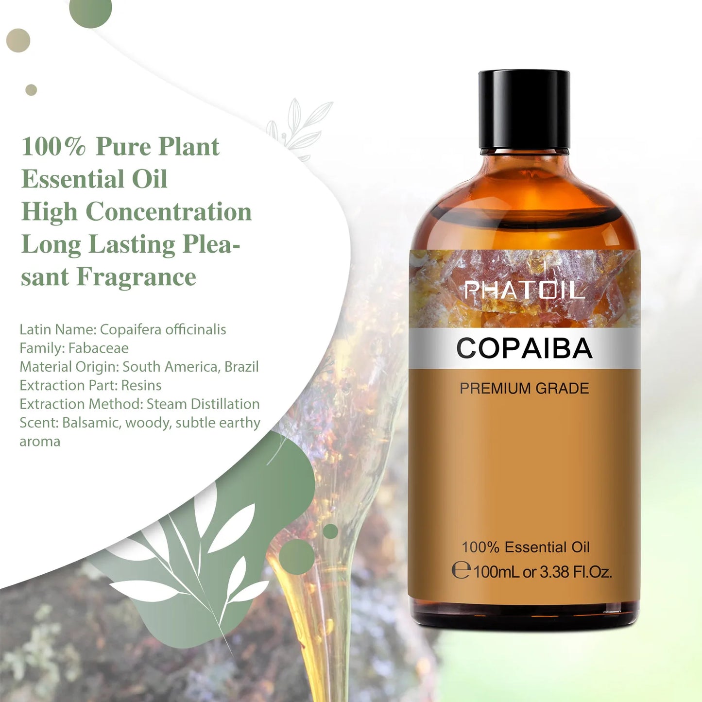 PHATOIL 100ml Pure Essential Oil Blend Copaiba Neroli Tea Tree