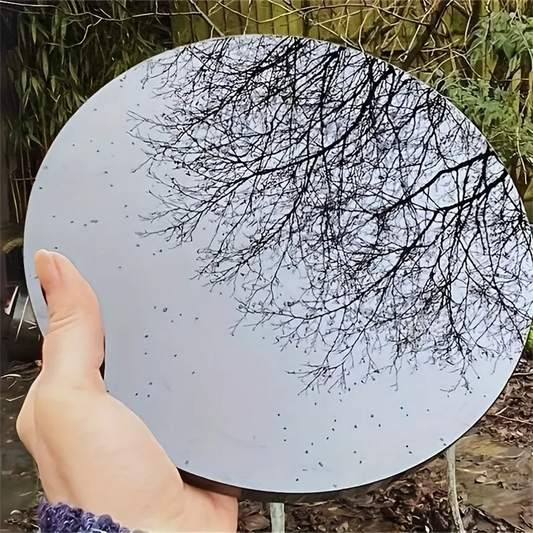 Natural Obsidian Round Mirror Black Crystal Lens Meditation