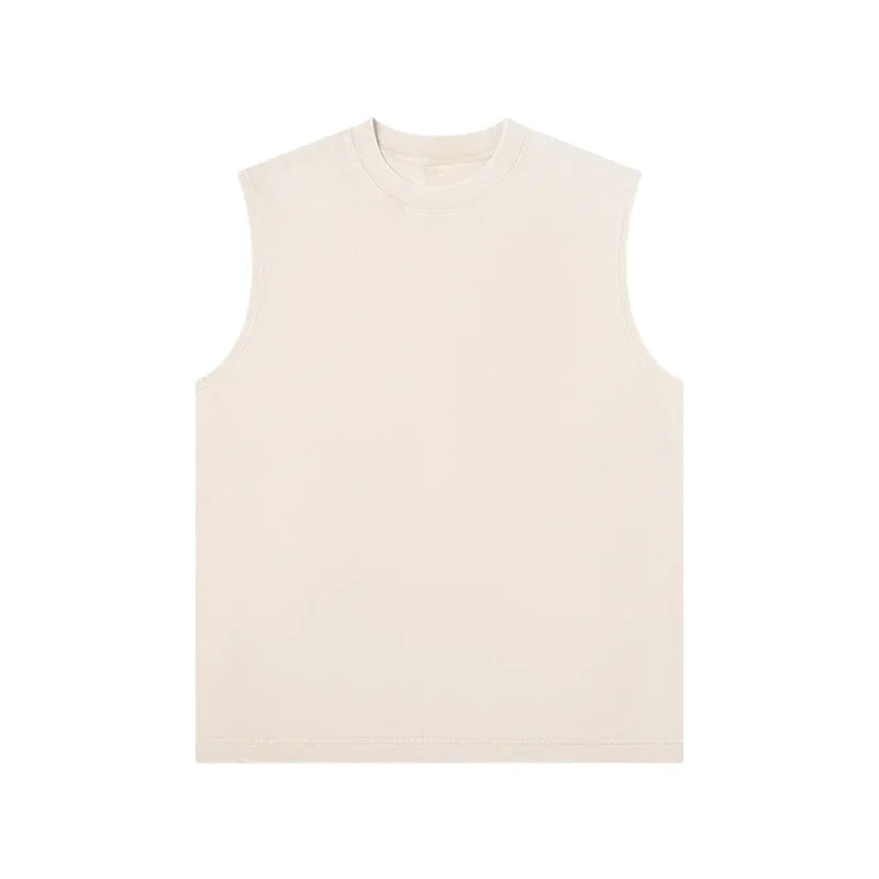 Cotton Men's Sleeveless Vest, Retro Washed Casual Style