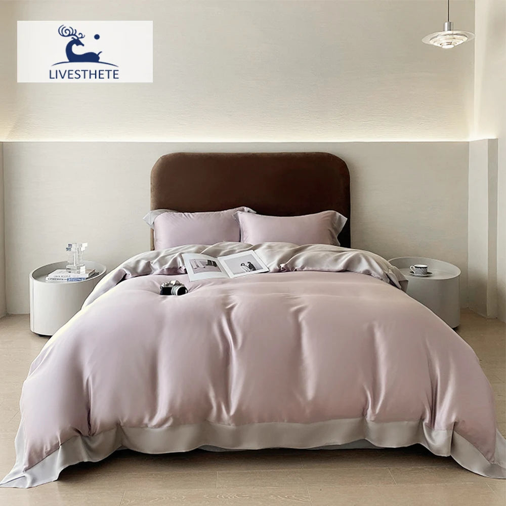 Liv_EstheteCN Top Grade 100 Percent Silk Duvet Cover Set