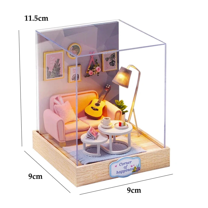 DIY Wooden Mini Seaside Villa Dollhouse Kit With Furniture