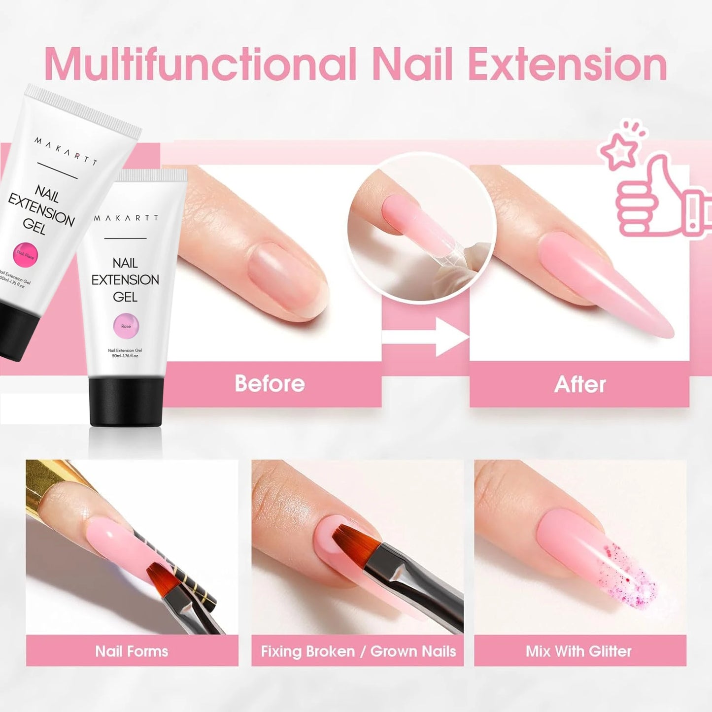 Makartt Poly Nail Extension Gel Strong Builder For Sculpting