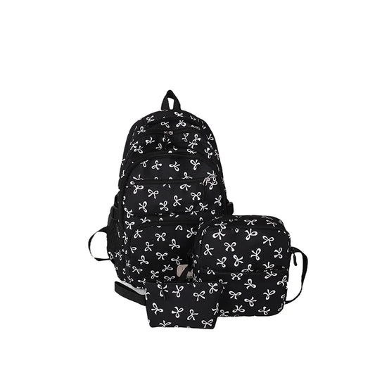Bow Print Backpack Set With Crossbody Bag For Kids UltraDurablePremiumQualityMaterialConstruction