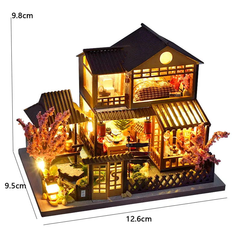 DIY Wooden Mini Seaside Villa Dollhouse Kit With Furniture