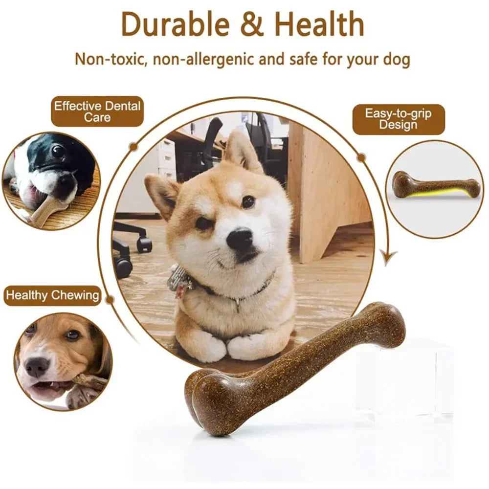 Dog Bone Chew Toy Nearly Indestructible Nontoxic Dental Care