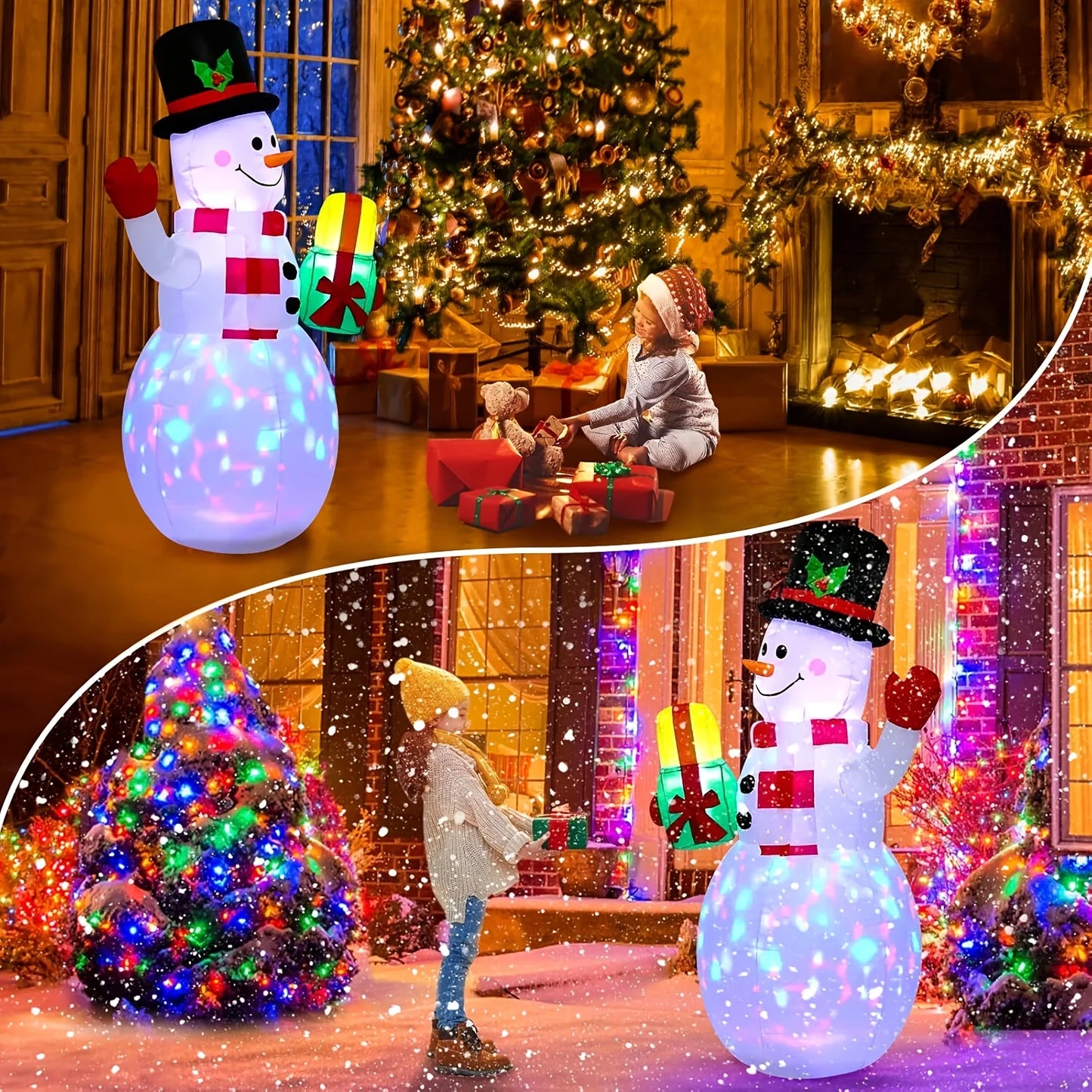 Five Foot LED Christmas Inflatable Snowman Outdoor Decor