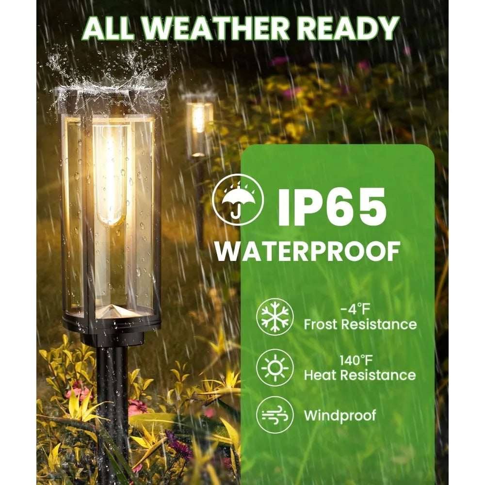 Bright Solar Pathway Lights Outdoor 8 Pack IP65 Waterproof