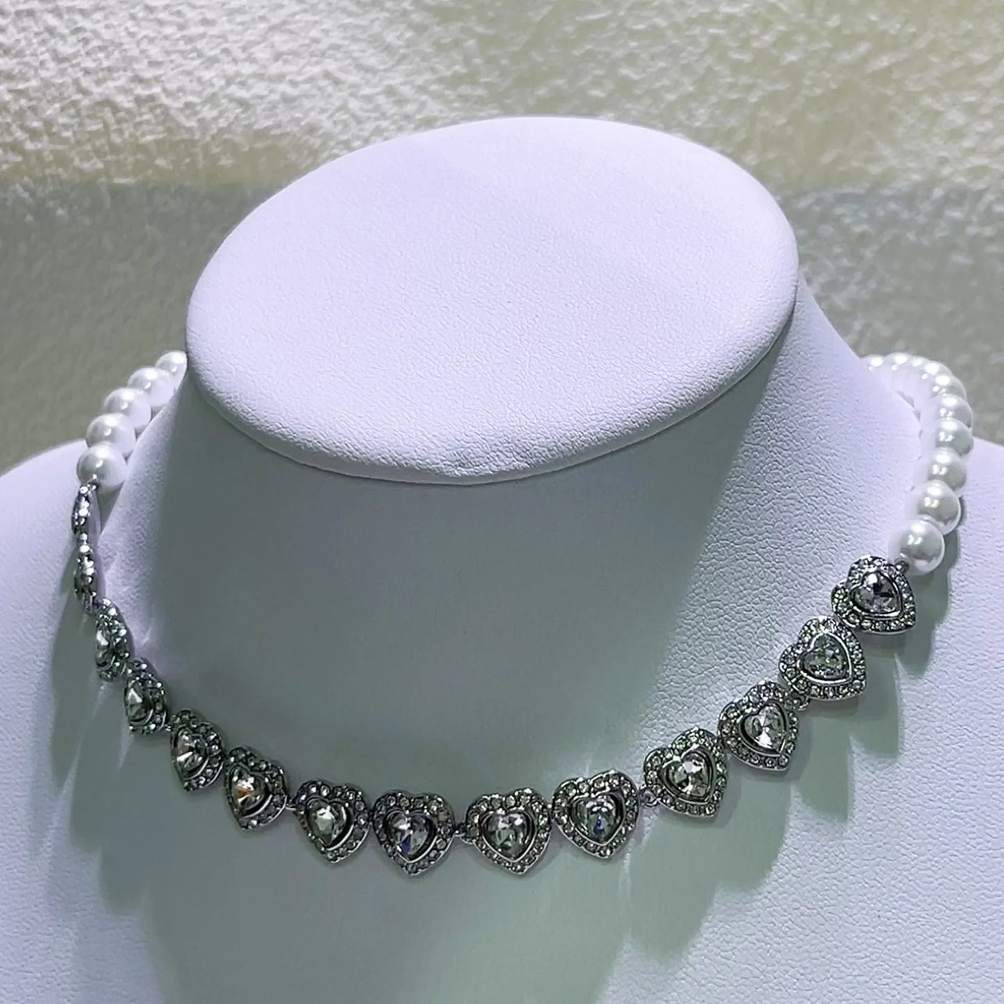 Crystal Heart Jewelry Set For Women Necklace Earrings Bracelet Ring
