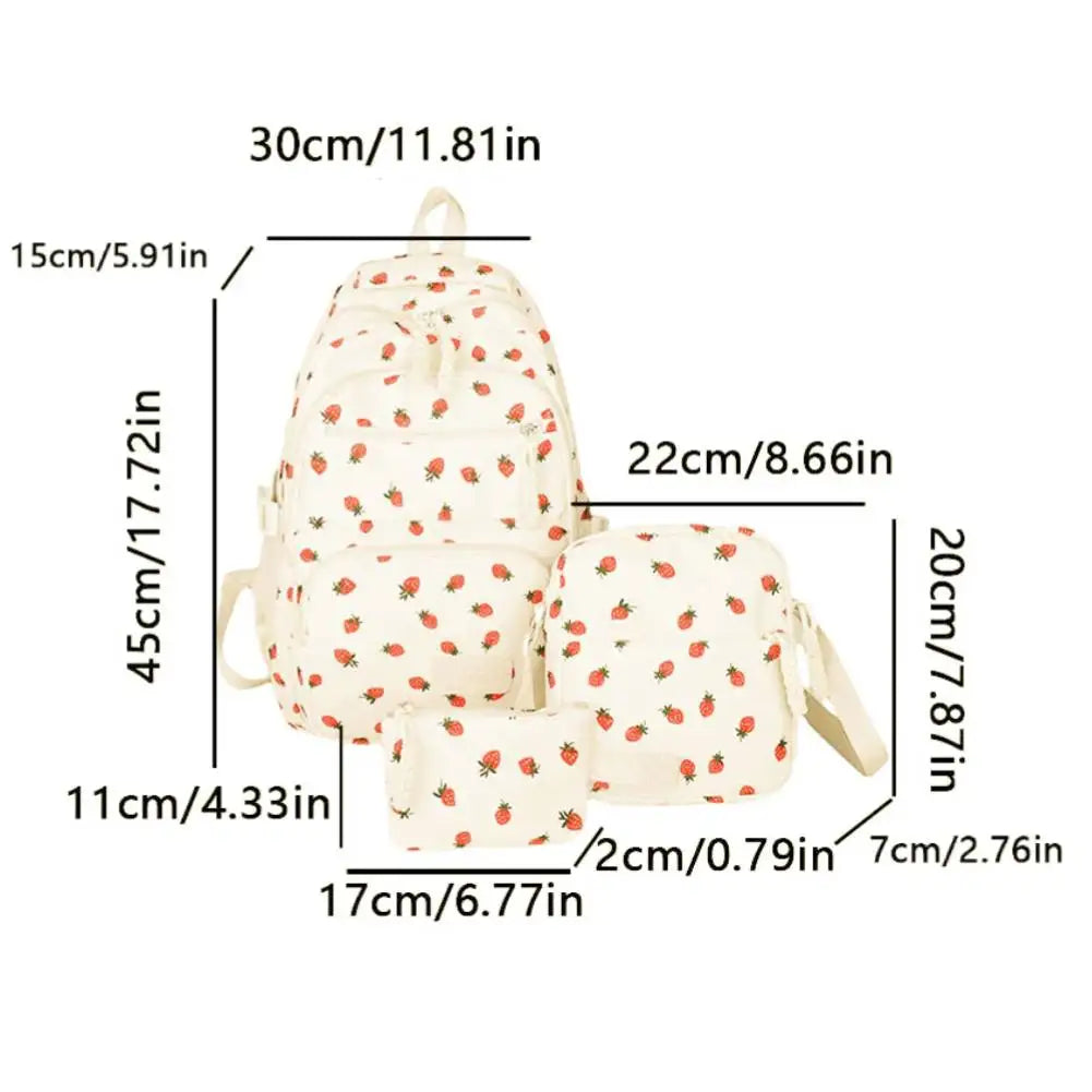 Bow Print Backpack Set With Crossbody Bag For Kids UltraDurablePremiumQualityMaterialConstruction