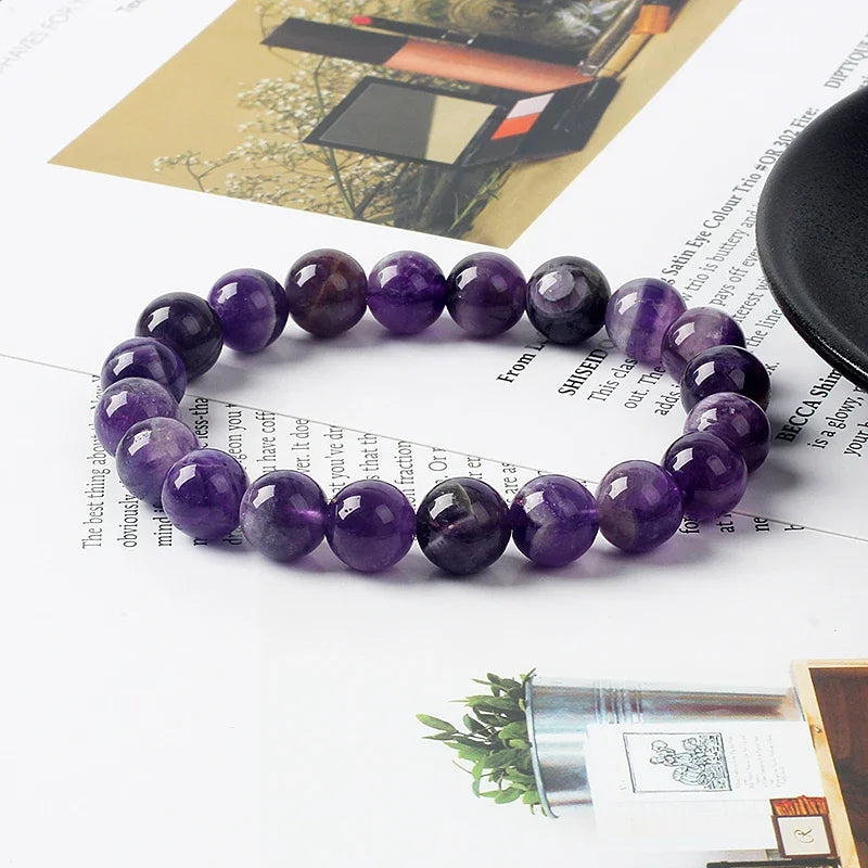 Dream Amethyst Reiki Bracelet For Women Natural Stone Beads