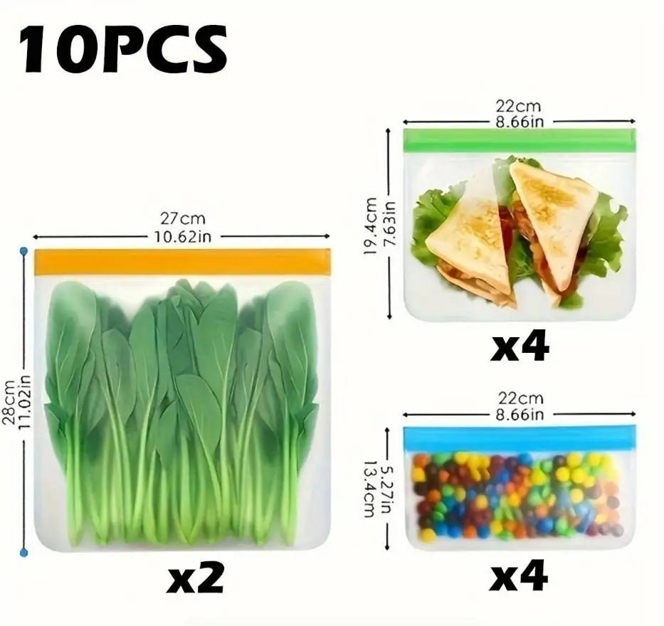 Untior Reusable Silicone Food Bag Freezer Storage Pouch Leakproof