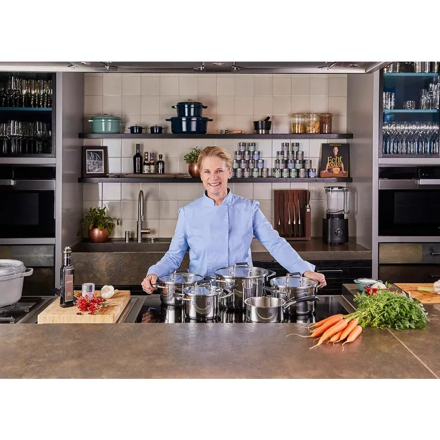 Cornelia Poletto Five Piece Stainless Steel Induction Saucepan Set