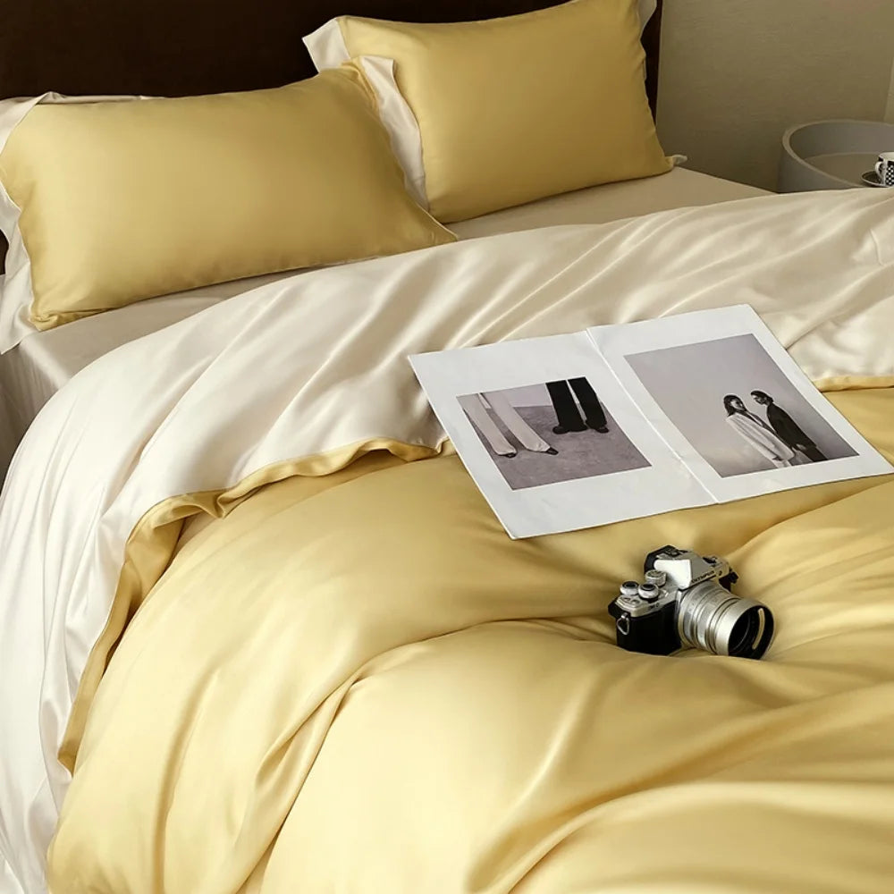 Liv_EstheteCN Top Grade 100 Percent Silk Duvet Cover Set