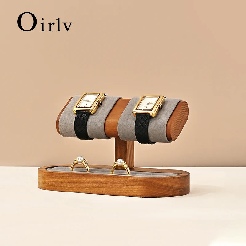 Oirlv Wooden Watch Display Stand Jewelry Organizer Rack