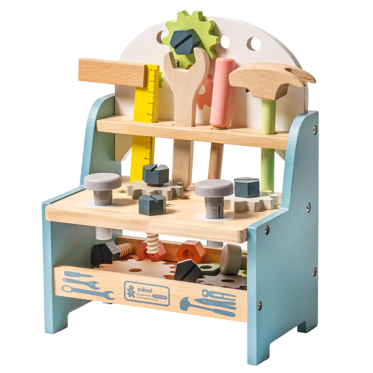 Robud Wooden Play Tool Workbench Set For Kids Montessori Toy
