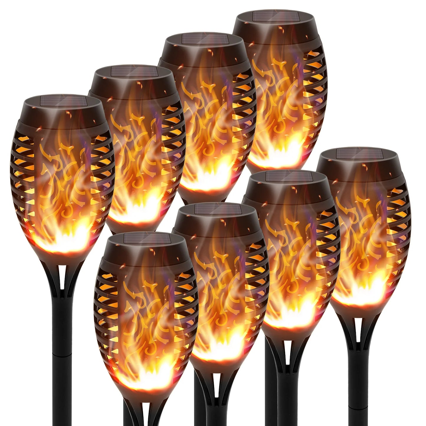 Solar Torch Lights with Flickering Flame for Outdoor Garden Decor