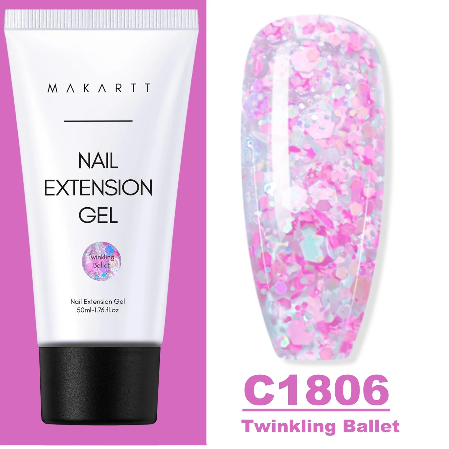 Makartt Poly Nail Extension Gel Clear Pink Builder For Beginners