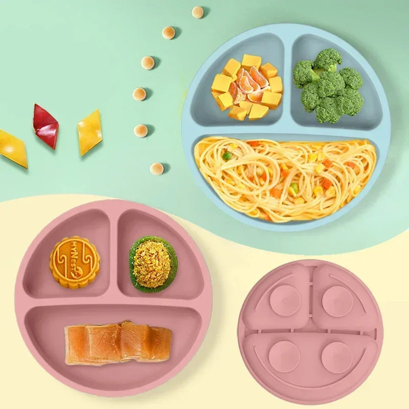 Premium Silicone Baby Dish Set With Suction Bowl And Utensils