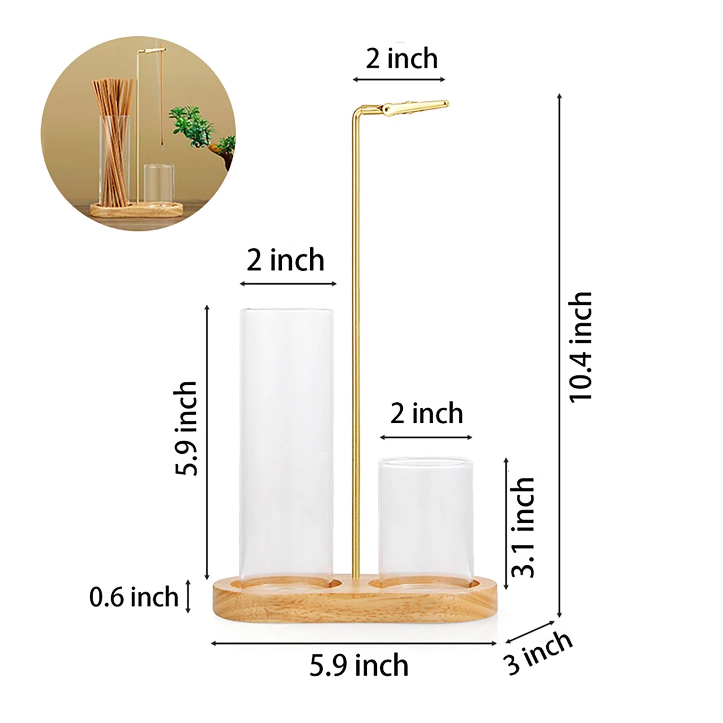 Two In One Glass Ash Catcher Incense Holder Sticks Organizer