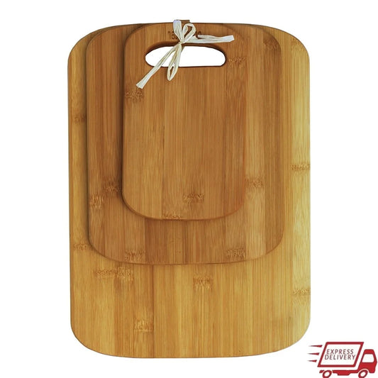 Eco Friendly Bamboo Cutting Board Set Three Piece Kitchen Prep