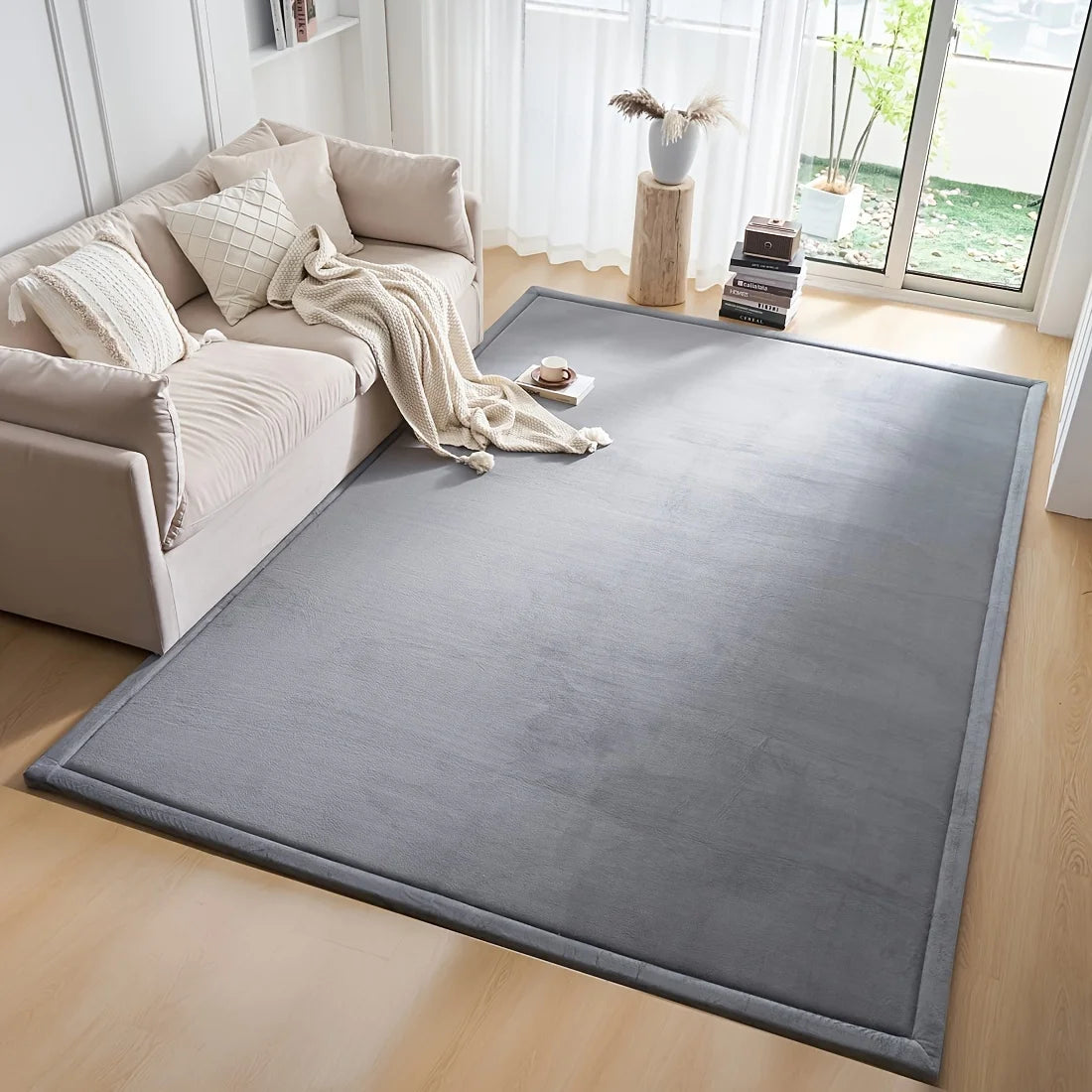 Japanese Tatami Rug Coral Velvet Baby Play Mat For Playroom