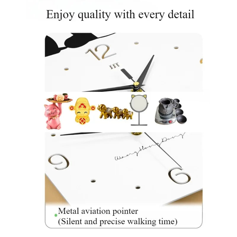 Double-Sided Corner Wall Clock For Living Room Modern Silent Design