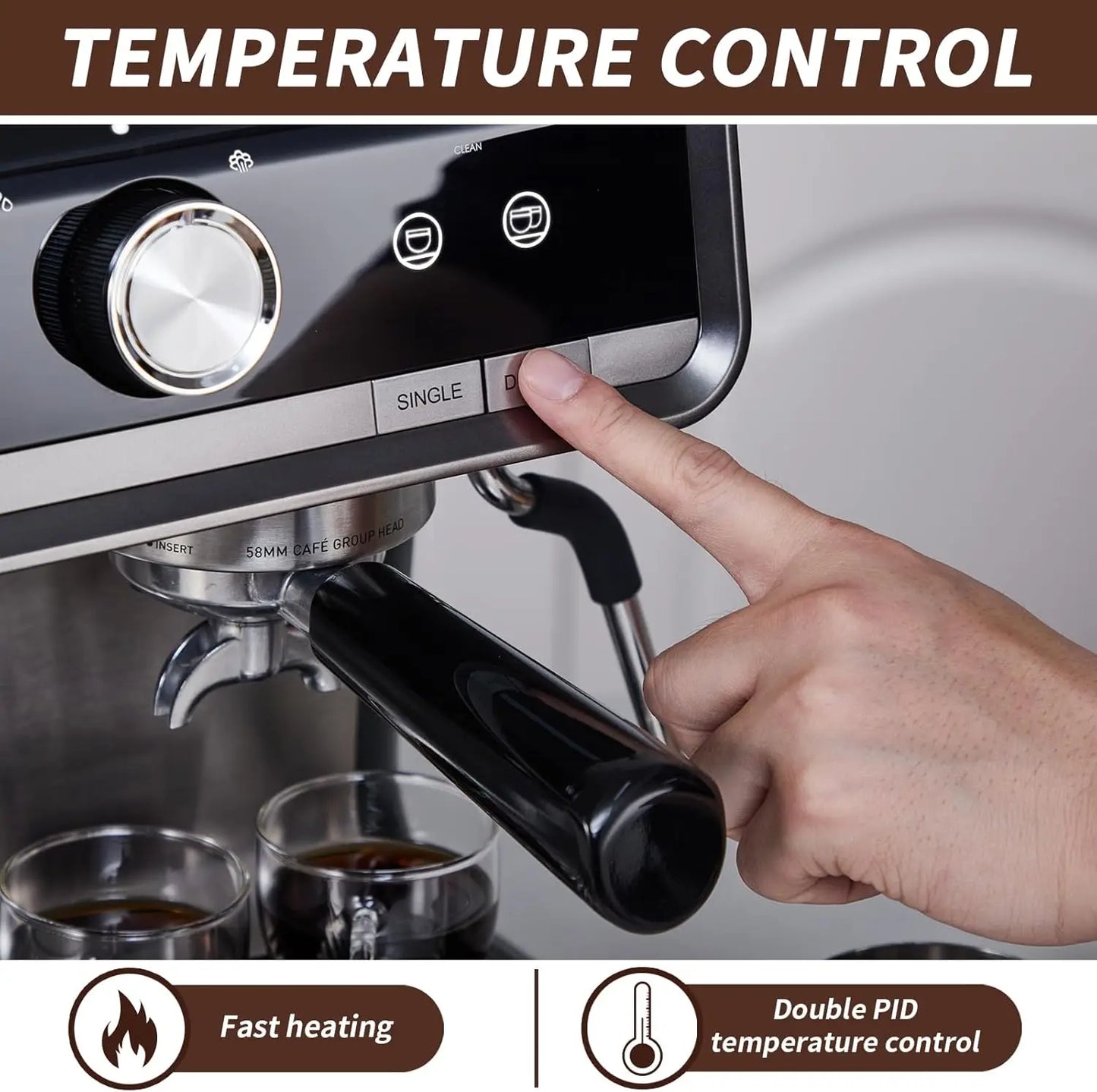 Acekool Espresso Machine With Grinder And Milk Frother 20 Bar