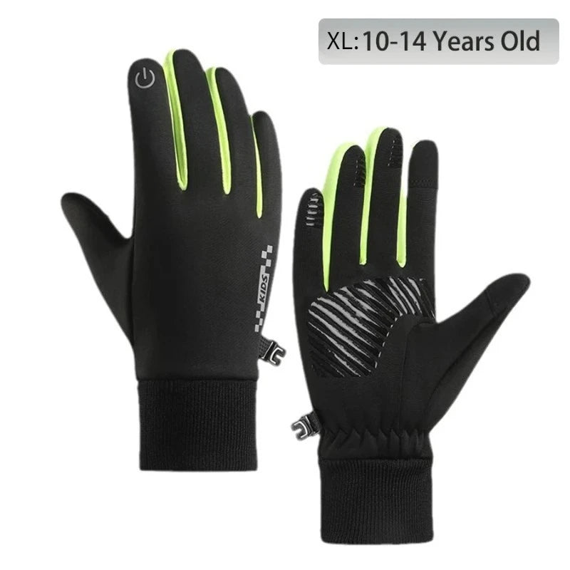 Kids Winter Padded Gloves Waterproof Touchscreen Non-Slip Outdoor