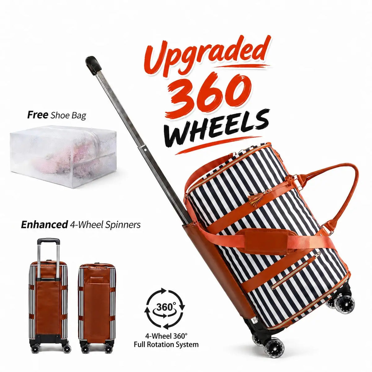 Professional Garment Bag For Business Travel With Rolling Suitcase