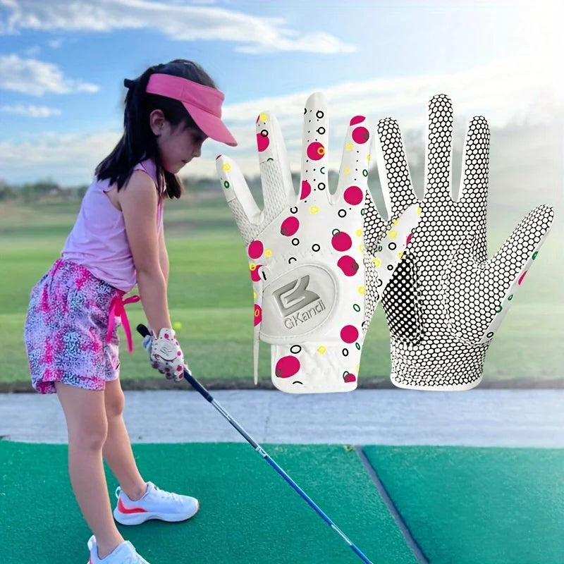 Kids Golf Gloves All Weather Soft Breathable Non Slip Pair