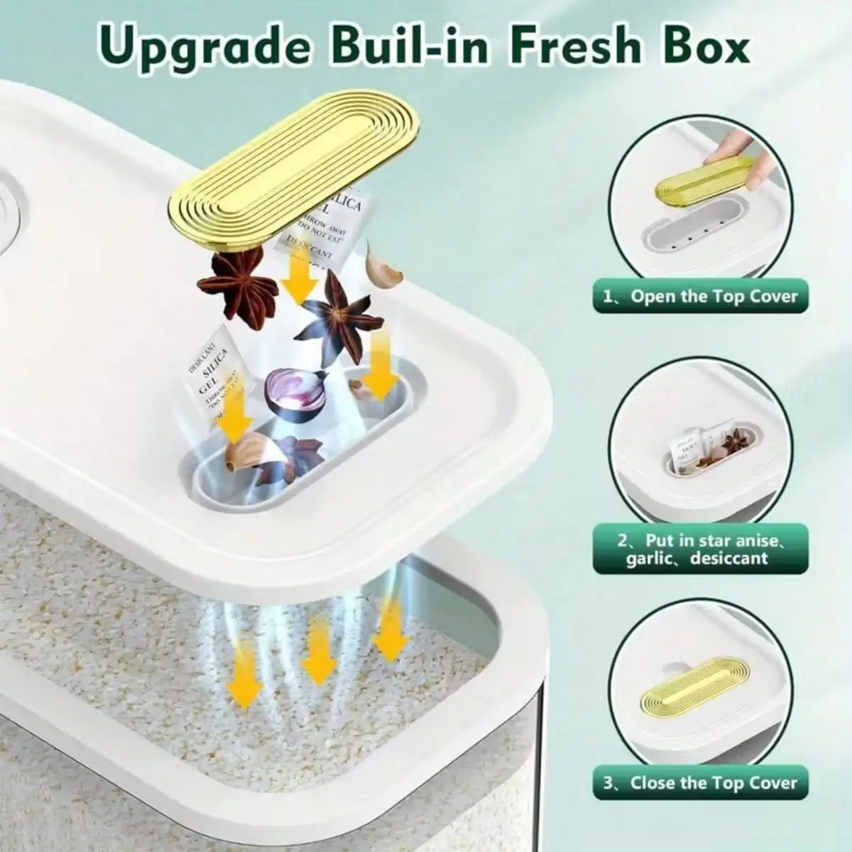 5 In 1 Grain Dispenser Storage Jar With Lids