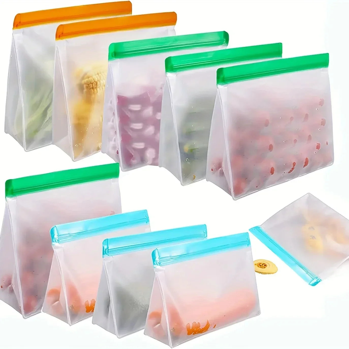 Untior Reusable Silicone Food Bag Freezer Storage Pouch Leakproof