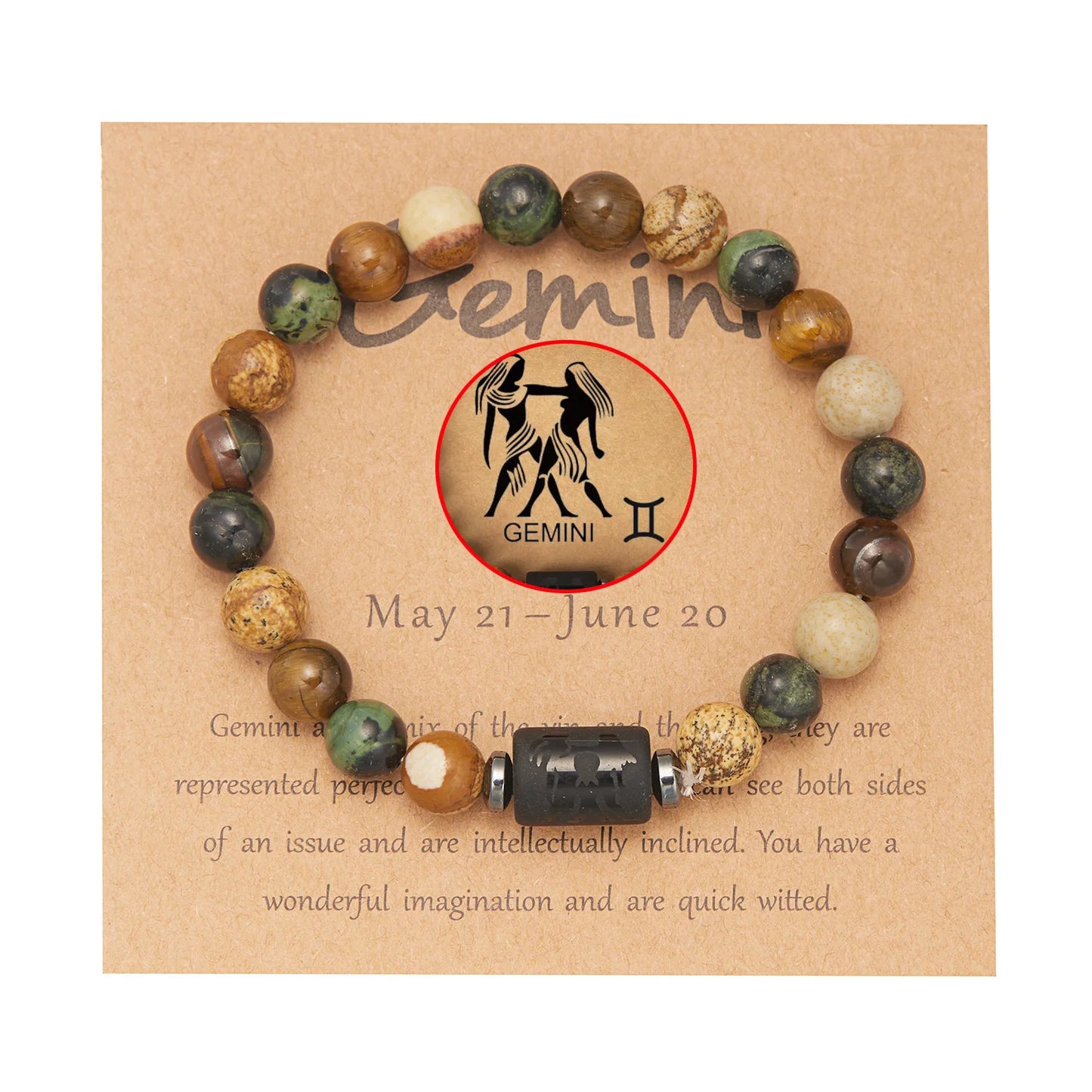 Lucky 12 Constellation Tiger Eye Bracelet Unisex Zodiac