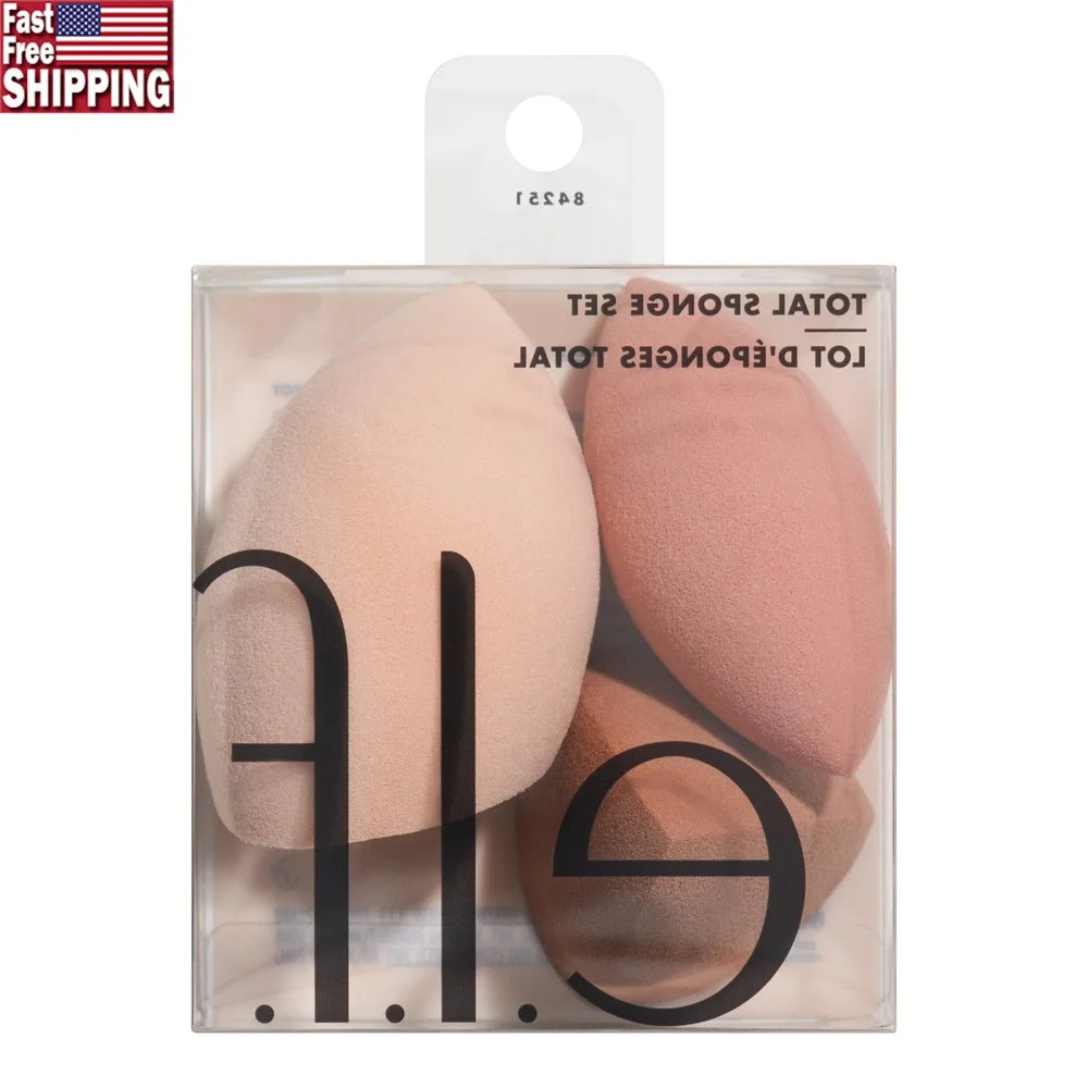 Total Sponge Set Multiuse Makeup Blender Sponges Liquid Powder Cream Application Streak-Free Finish Vegan Cruelty-Free Durable