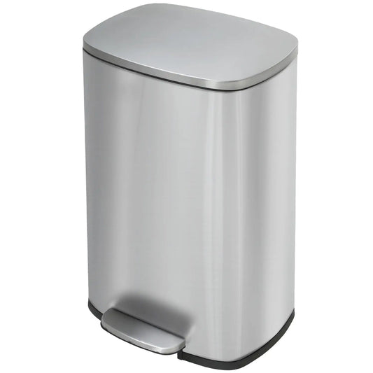 Stainless Steel 13 Gallon Recycling Bin With Lid And Pedal