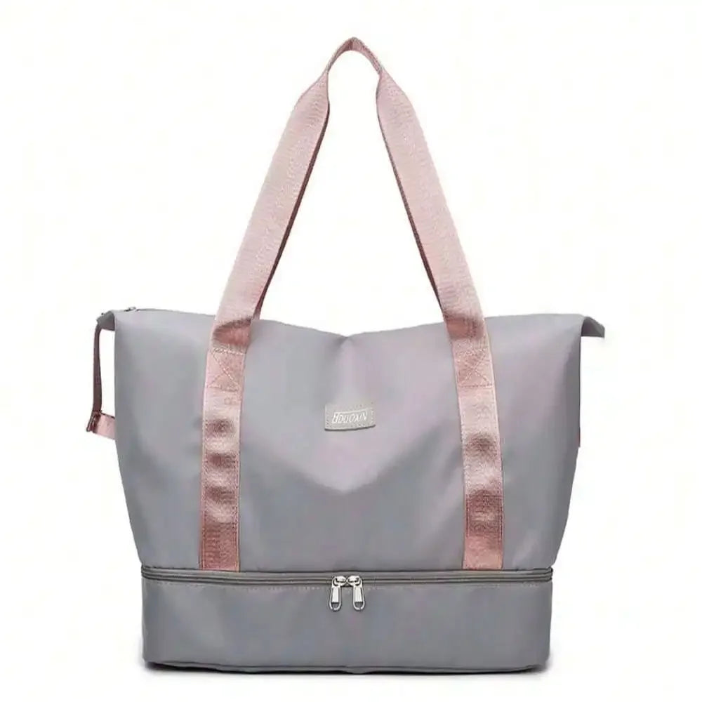 Expandable Weekender Tote Bag With Separate Shoe Compartment For Gym