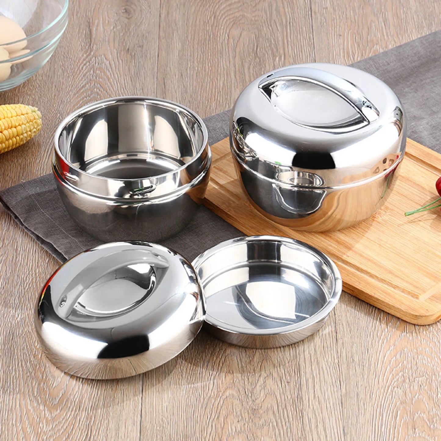 Portable Stainless Steel Insulated Lunch Box Bento 800ml