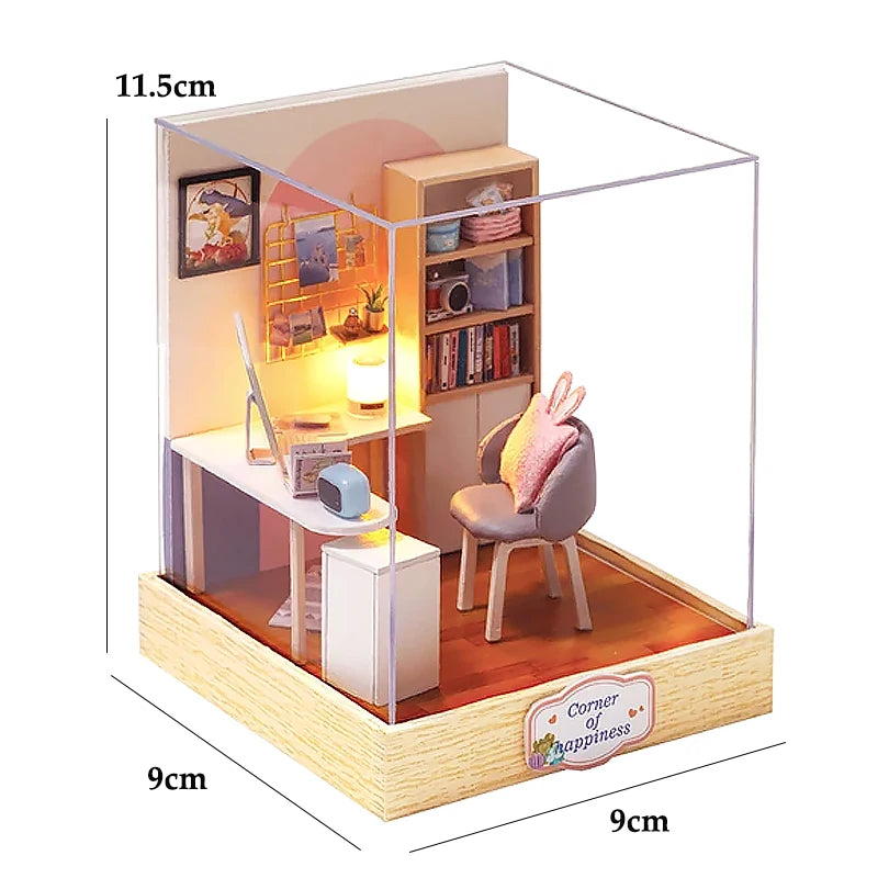 DIY Wooden Mini Seaside Villa Dollhouse Kit With Furniture