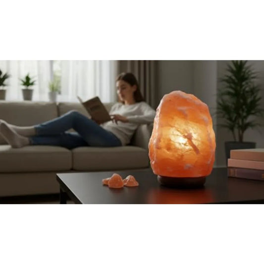 Himalayan Salt Lamp With Wooden Base And On Off Cord