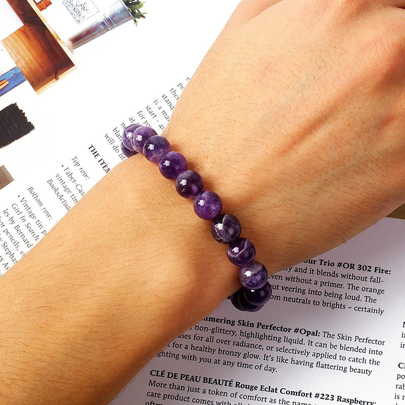 Dream Amethyst Reiki Bracelet For Women Natural Stone Beads