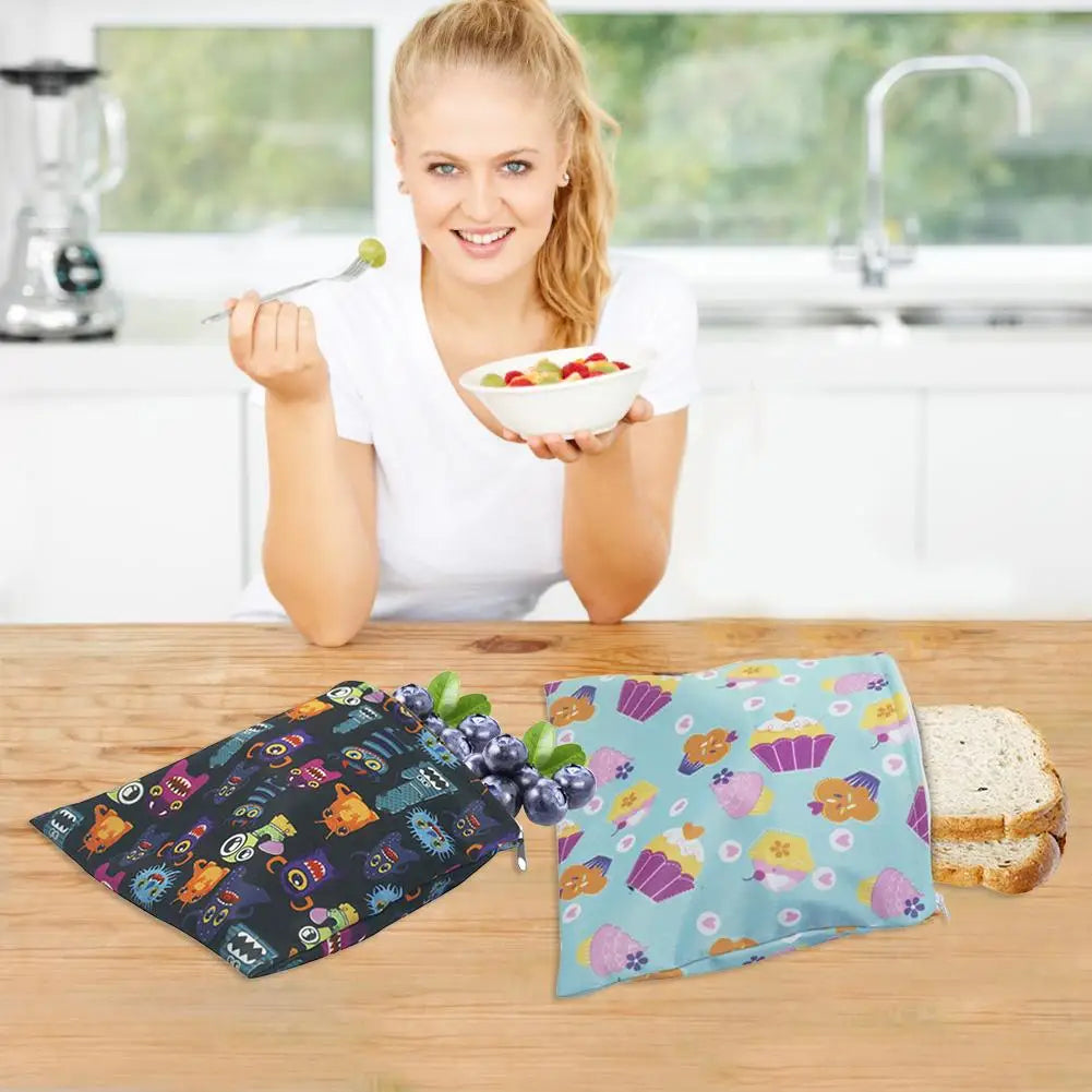 Leakproof Reusable Food Storage Bags Set for Freezer and Lunch
