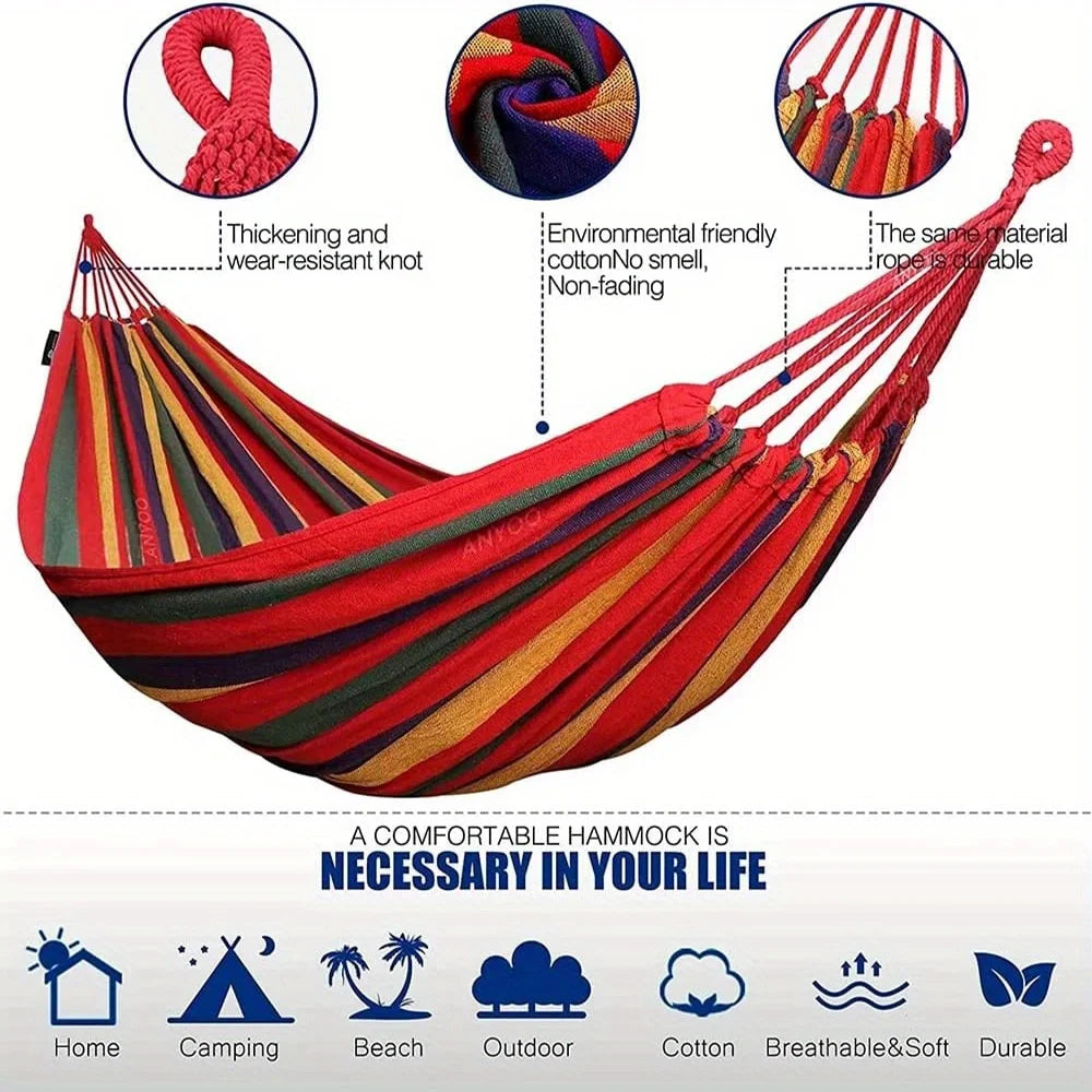 Outdoor Multifunctional Hammock With Colorful Anti Flip Design And Tree Straps