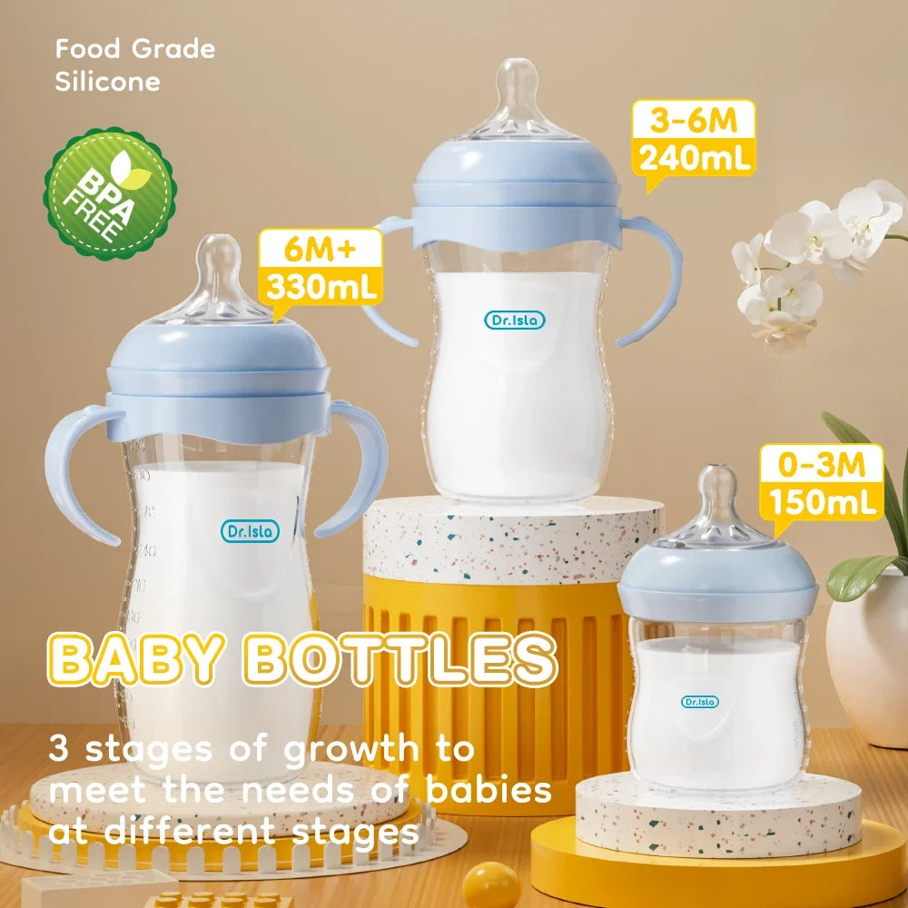 MAMIJOY BPA Free Baby Bottle With Handle For Newborn Feeding